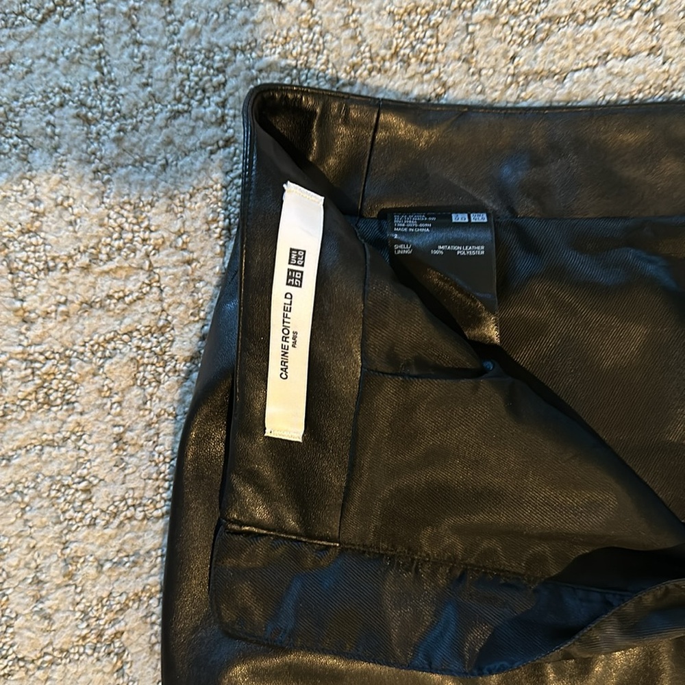 Carine Roitfeld for Uniqlo Faux Leather Pencil skirt studs at the bottom size 2 - Picture 7 of 15